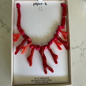 Piper K Red 16" Reconstituted Coral Necklace